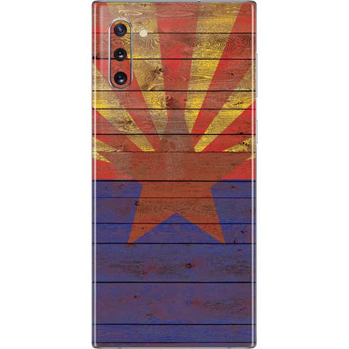 Arizona Flag Dark Wood Galaxy Note 10 Skin