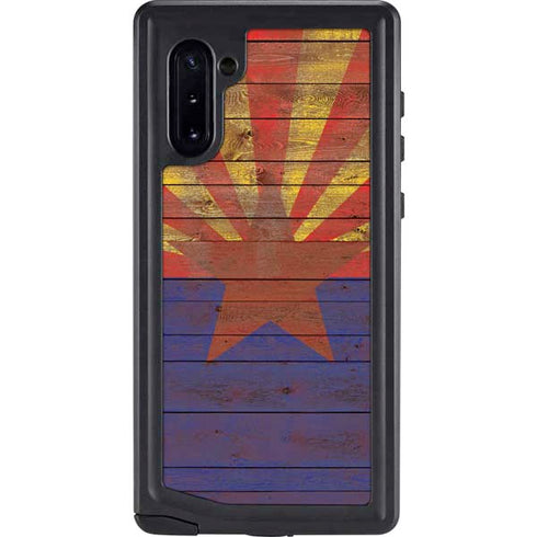 Arizona Flag Dark Wood Galaxy Note 10 Waterproof Case