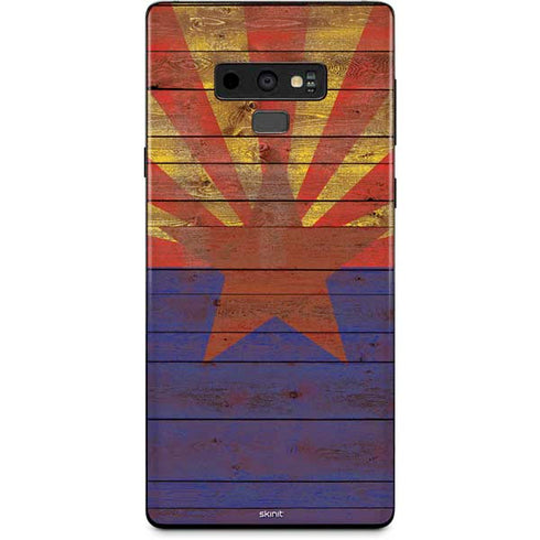 Arizona Flag Dark Wood Galaxy Note 9 Skin