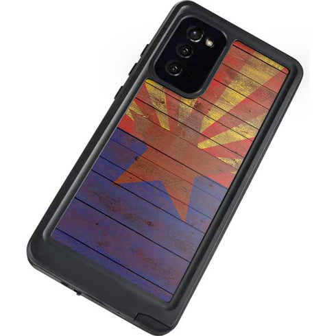 Arizona Flag Dark Wood Galaxy Note20 5G Waterproof Case