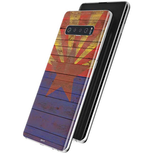 Arizona Flag Dark Wood Galaxy S10 Plus Skin