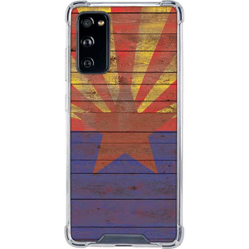 Arizona Flag Dark Wood Galaxy S20 FE Clear Case