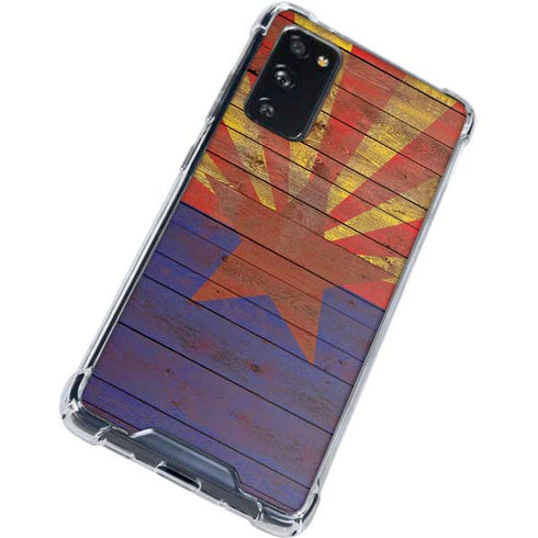 Arizona Flag Dark Wood Galaxy S20 FE Clear Case