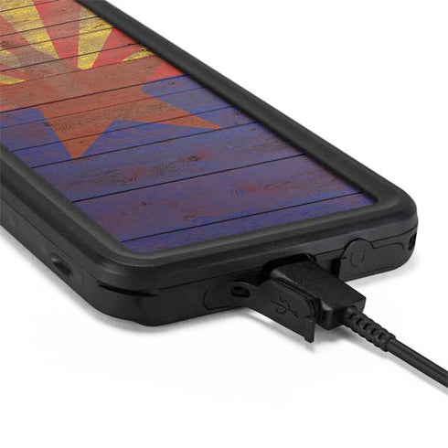 Arizona Flag Dark Wood Galaxy S20 Waterproof Case