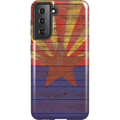 Arizona Flag Dark Wood Galaxy S21 5G Pro Case