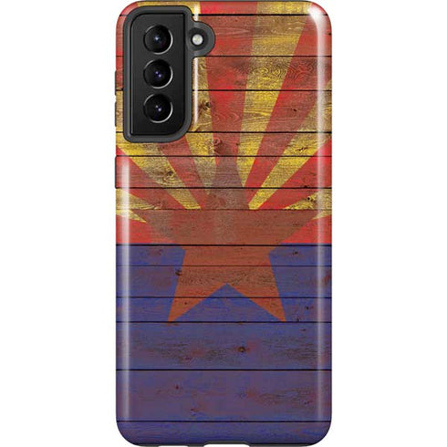 Arizona Flag Dark Wood Galaxy S21 Plus 5G Pro Case