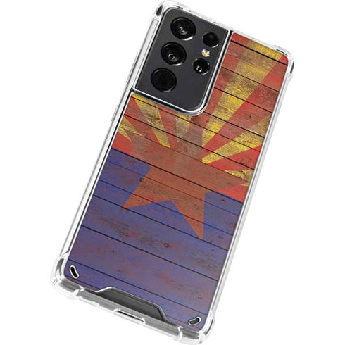 Arizona Flag Dark Wood Galaxy S21 Ultra 5G Clear Case