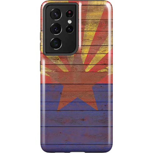 Arizona Flag Dark Wood Galaxy S21 Ultra 5G Pro Case