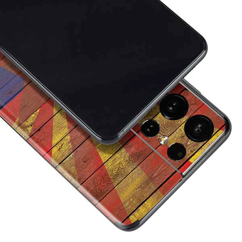 Arizona Flag Dark Wood Galaxy S21 Ultra 5G Skin