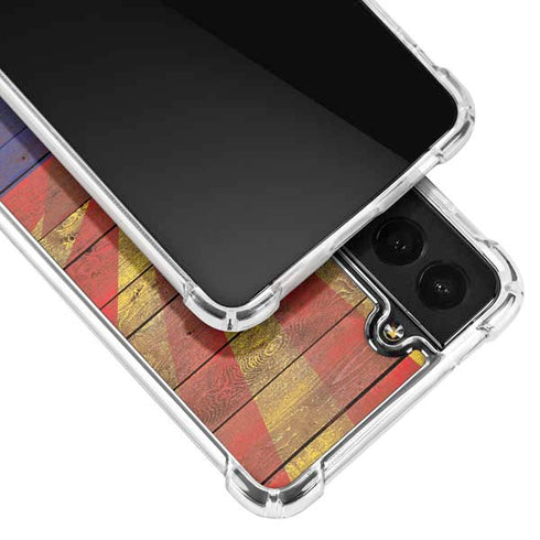 Arizona Flag Dark Wood Galaxy S22 Clear Case