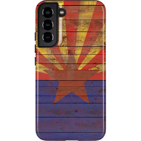Arizona Flag Dark Wood Galaxy S22 Plus Pro Case