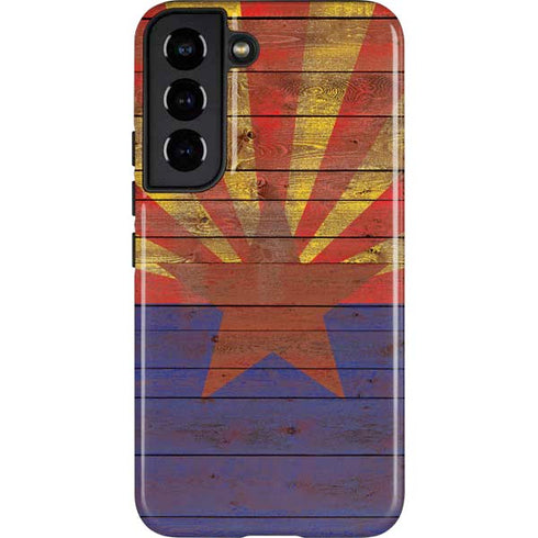 Arizona Flag Dark Wood Galaxy S22 Pro Case