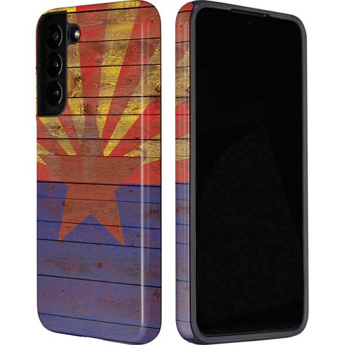 Arizona Flag Dark Wood Galaxy S22 Pro Case