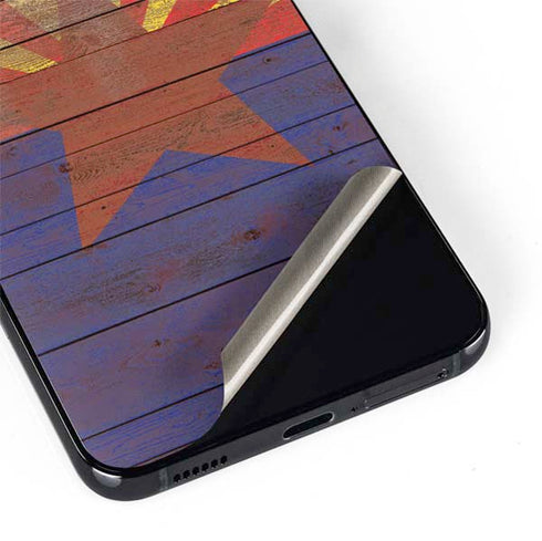 Arizona Flag Dark Wood Galaxy S22 Skin