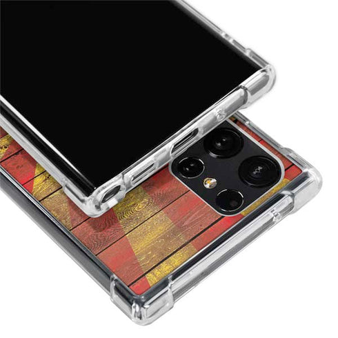 Arizona Flag Dark Wood Galaxy S22 Ultra Clear Case