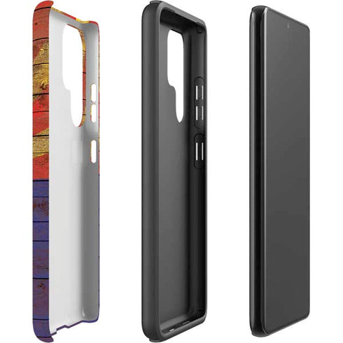 Arizona Flag Dark Wood Galaxy S22 Ultra Pro Case