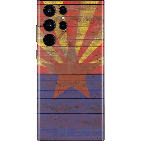 Arizona Flag Dark Wood Galaxy S22 Ultra Skin