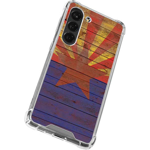 Arizona Flag Dark Wood Galaxy S23 Clear Case