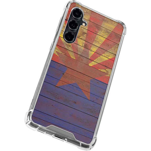 Arizona Flag Dark Wood Galaxy S23 FE Clear Case