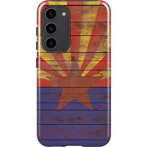 Arizona Flag Dark Wood Galaxy S23 Plus Pro Case