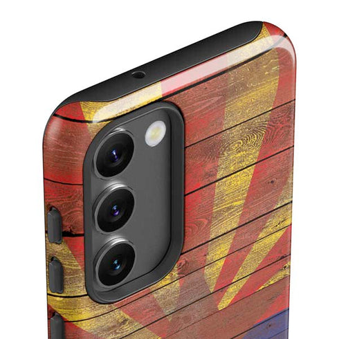 Arizona Flag Dark Wood Galaxy S23 Plus Pro Case