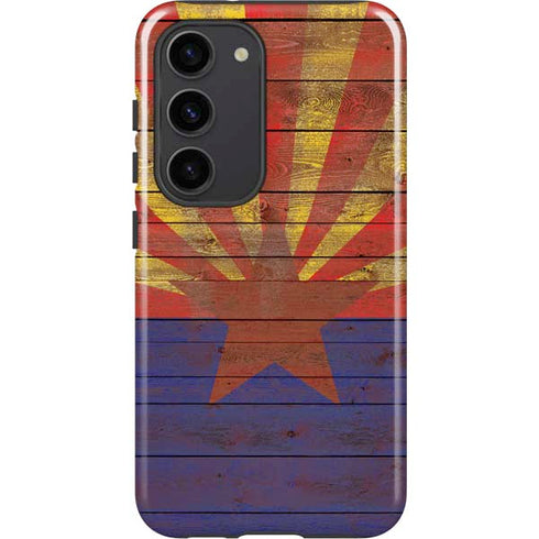 Arizona Flag Dark Wood Galaxy S23 Pro Case