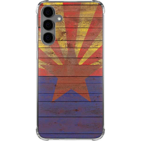 Arizona Flag Dark Wood Galaxy S24 Plus Clear Case