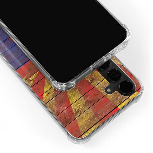 Arizona Flag Dark Wood Galaxy S24 Plus Clear Case