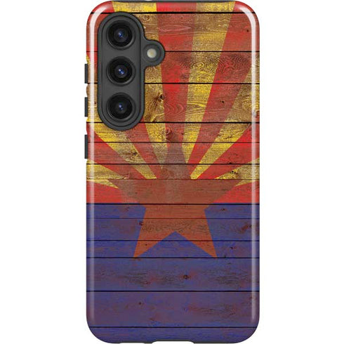 Arizona Flag Dark Wood Galaxy S24 Plus Impact Case