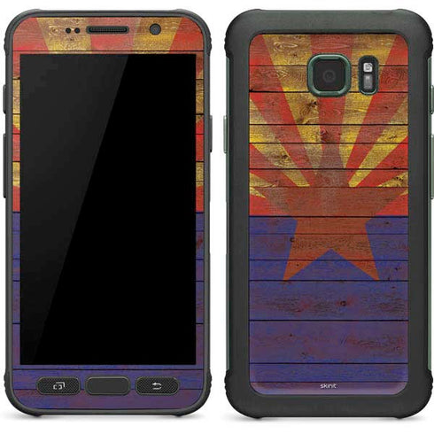 Arizona Flag Dark Wood Galaxy S7 Active Skin