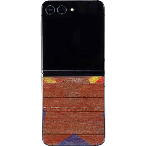 Arizona Flag Dark Wood Galaxy Z Flip5 5G Skin
