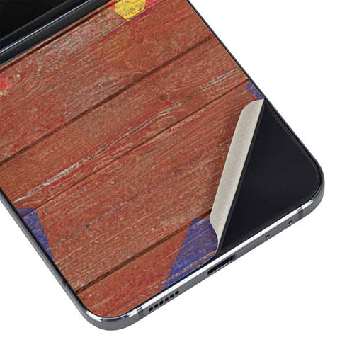 Arizona Flag Dark Wood Galaxy Z Flip5 5G Skin