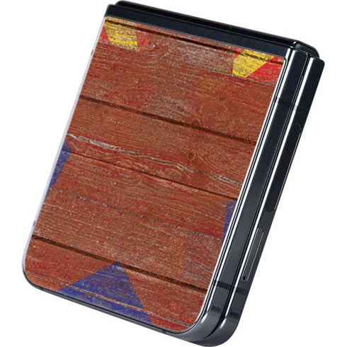 Arizona Flag Dark Wood Galaxy Z Flip5 5G Skin