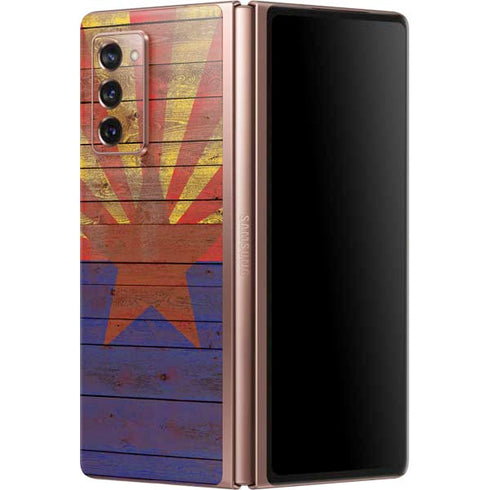 Arizona Flag Dark Wood Galaxy Z Fold2 5G Skin