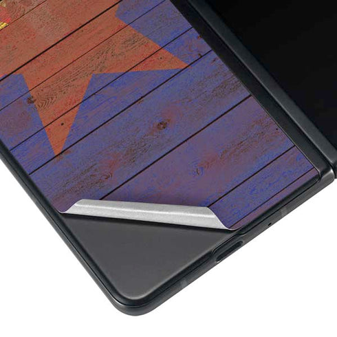 Arizona Flag Dark Wood Galaxy Z Fold3 5G Skin