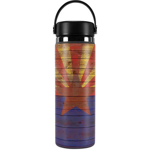 Arizona Flag Dark Wood Hydro Flask 20oz Wide Mouth Skin