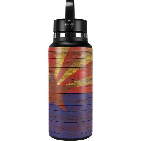 Arizona Flag Dark Wood Hydro Flask 32oz Wide Mouth Skin