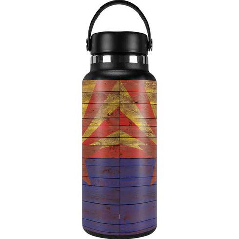 Arizona Flag Dark Wood Hydro Flask 32oz Wide Mouth Skin