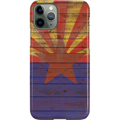 Arizona Flag Dark Wood iPhone 11 Pro Lite Case