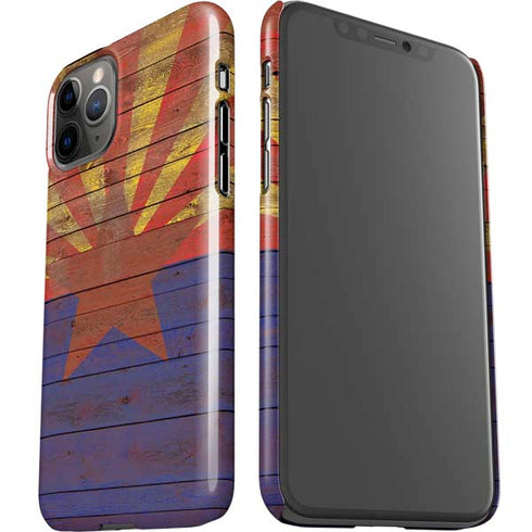 Arizona Flag Dark Wood iPhone 11 Pro Lite Case