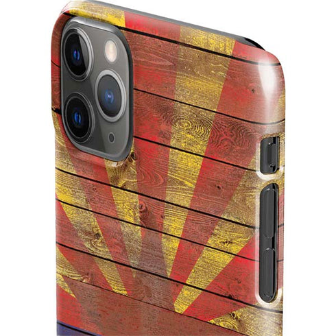 Arizona Flag Dark Wood iPhone 11 Pro Max Lite Case