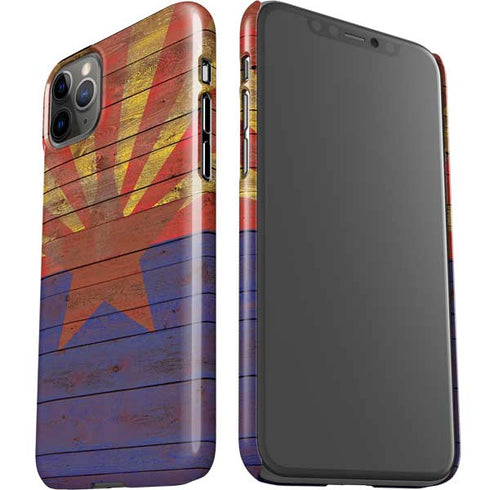 Arizona Flag Dark Wood iPhone 11 Pro Max Lite Case
