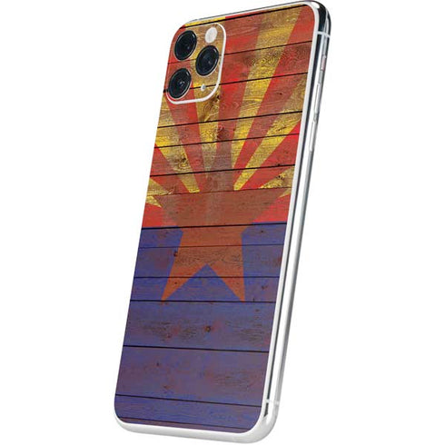 Arizona Flag Dark Wood iPhone 11 Pro Max Skin