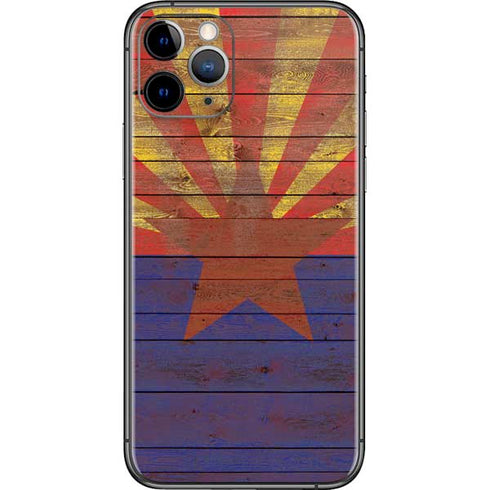 Arizona Flag Dark Wood iPhone 11 Pro Skin