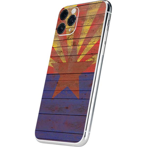 Arizona Flag Dark Wood iPhone 11 Pro Skin