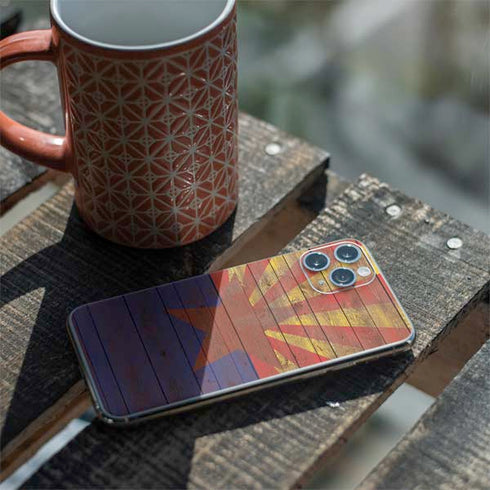 Arizona Flag Dark Wood iPhone 11 Pro Skin