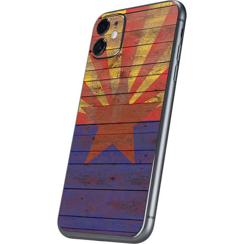 Arizona Flag Dark Wood iPhone 11 Skin