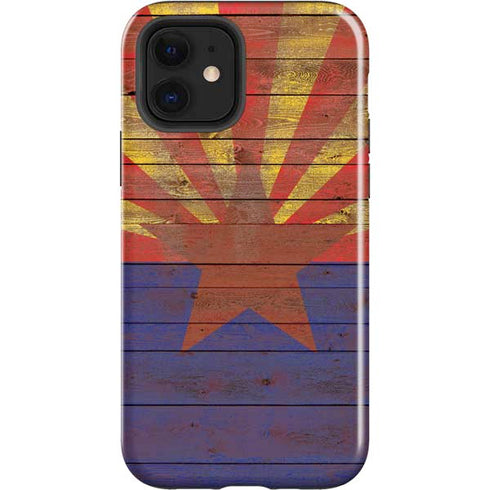 Arizona Flag Dark Wood iPhone 12 Impact Case