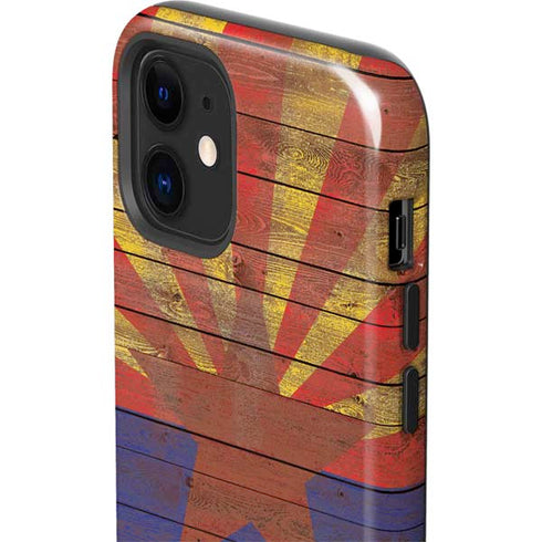 Arizona Flag Dark Wood iPhone 12 Impact Case