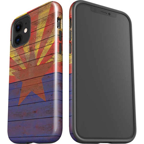 Arizona Flag Dark Wood iPhone 12 Impact Case